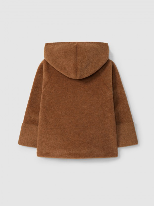 Abrigo polar con capucha de pana con pelo