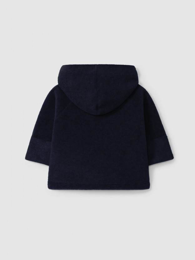 Fleece hooded jacket