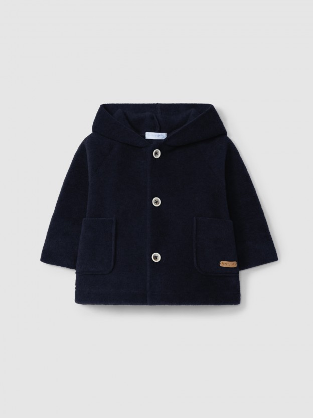 Fleece hooded jacket