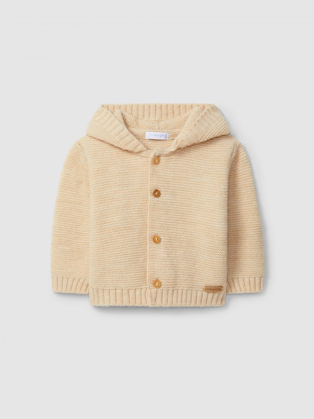 Gilet tricot  capuche