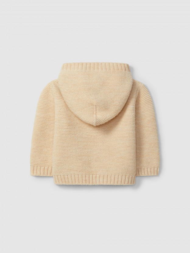 Gilet tricot  capuche
