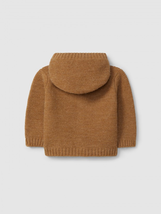 Gilet tricot  capuche