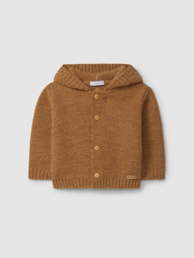 Gilet tricot  capuche