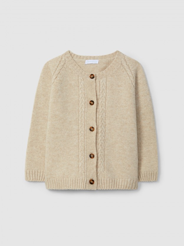 Gilet tricot avec dtail de tresse