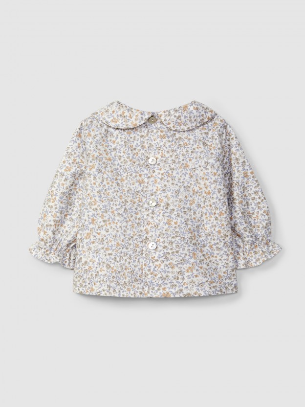 Blouse fleurie avec smocks