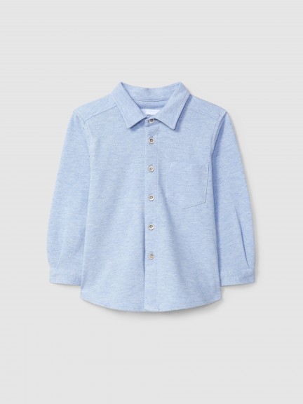 Piqu shirt with pocket