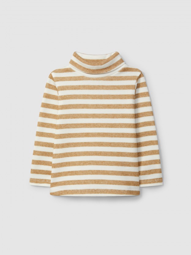 Striped turtleneck sweater