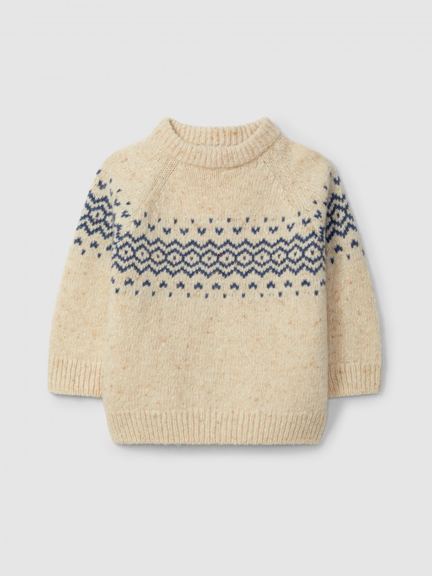 Knitted jumper with jaquard