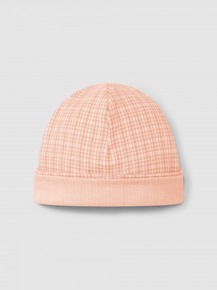 Beanie in jacquard knit with tattersall