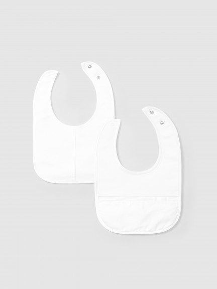 Pack de duas babetes tecido de quadricula e fica decorativa