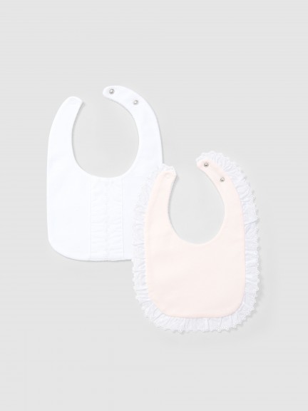 Pack de duas babetes bordado delicado