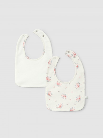Pack de duas babetes estampadas em algodo