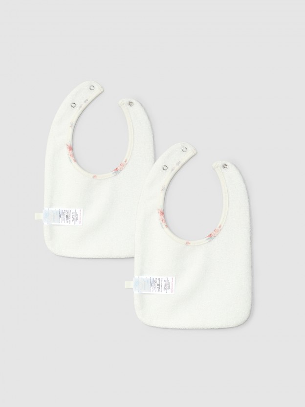Pack of two printed cotton bibs