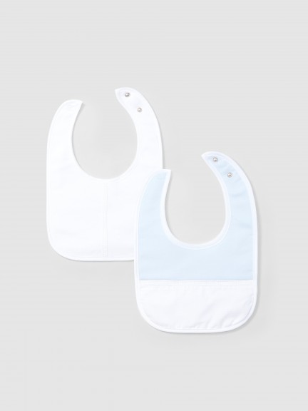 Pack de duas babetes tecido de quadricula e fica decorativa