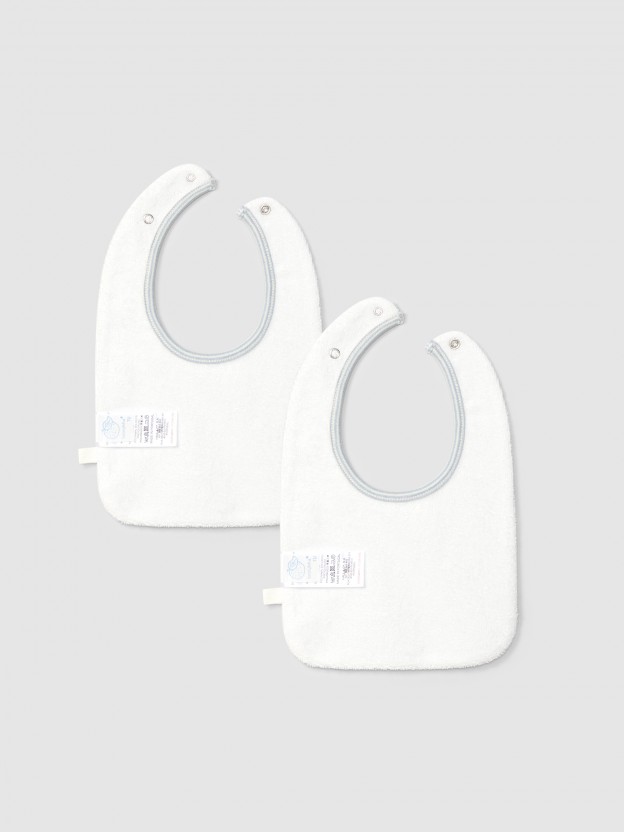 Pack de deux bavoirs imprims en coton