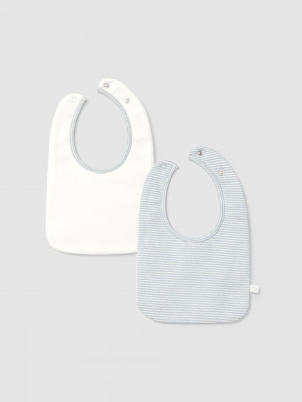 Pack of two printed cotton bibs