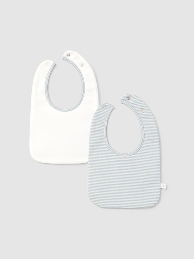 Pack de deux bavoirs imprims en coton