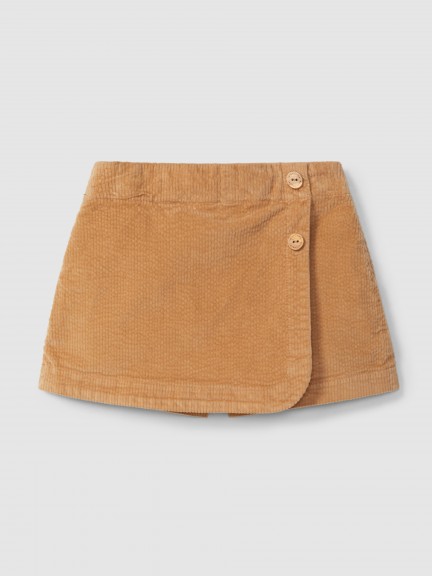 Jupe-culotte pull-up en velours ctel