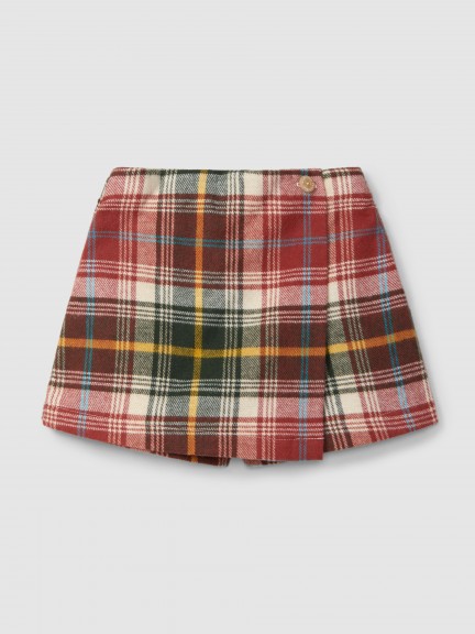 Jupe-culotte  carreaux en flanelle