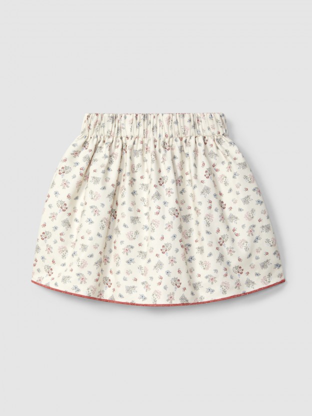 Jupe rversible  carreaux vichy et fleurs