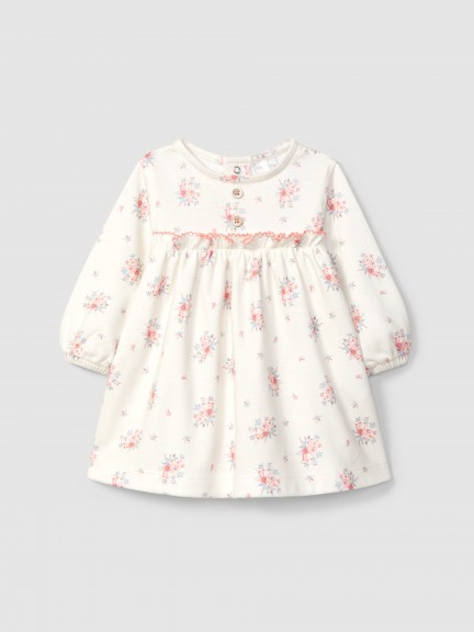 Floral print dress with ruffled detail