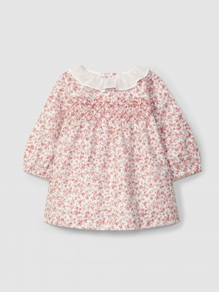 Floral dress with smocking