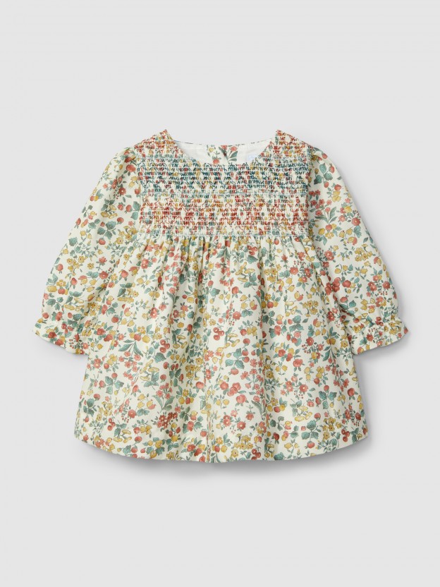 Vestido flores con smocks