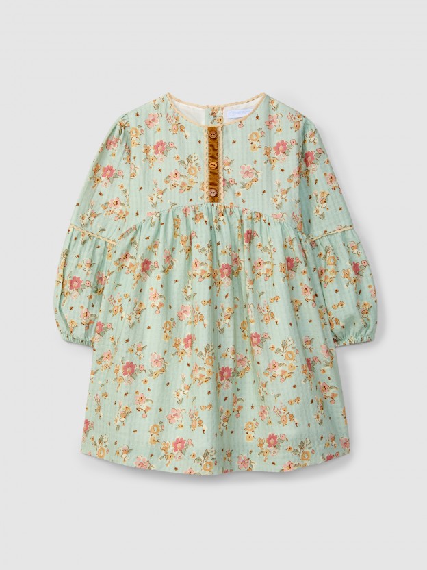 Floral dress with lace details