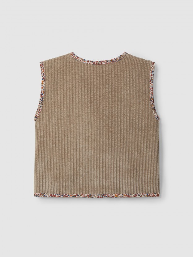Gilet en velours ctel avec fourrure