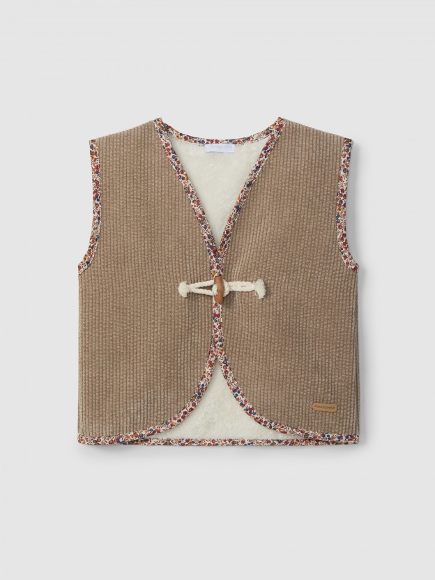 Gilet en velours ctel avec fourrure