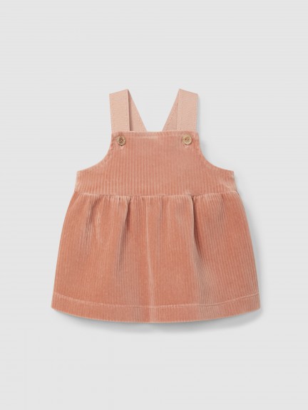 Corduroy-type fabric pinafore dress