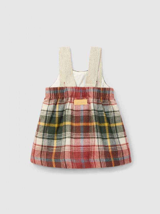 Flannel check pinafore dress
