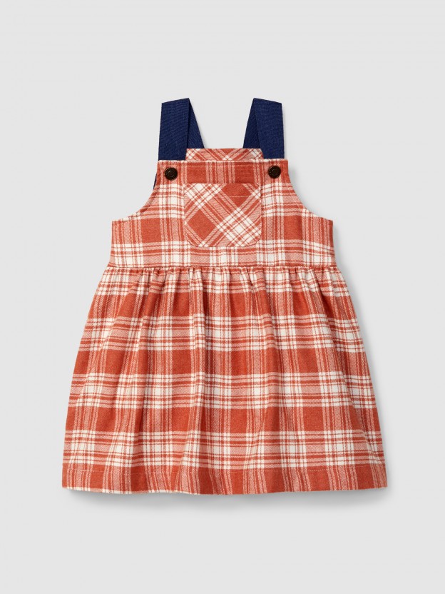 Check pinafore dress
