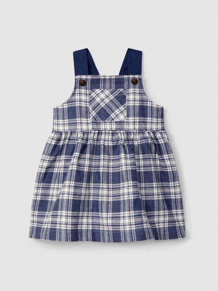 Check pinafore dress