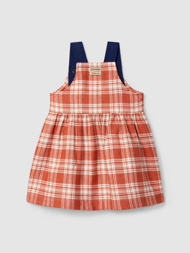 Check pinafore dress