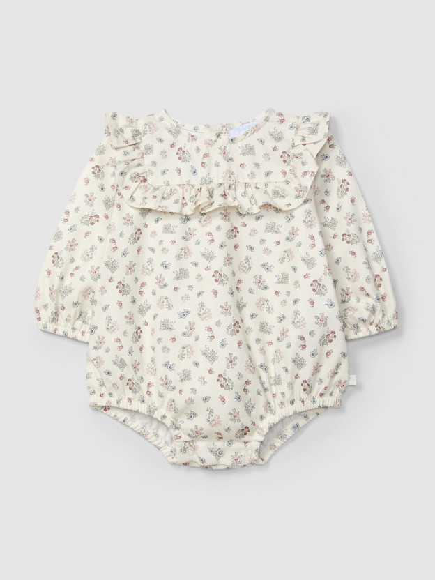 Shortie delicate flowers with ruffled detail