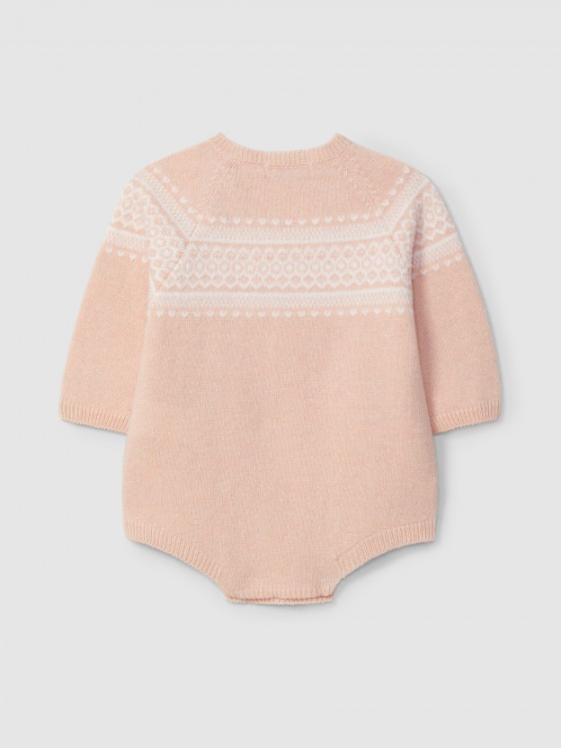 Knitted shortie with jacquard