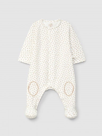Babygrow sem gola estampado algodo orgnico