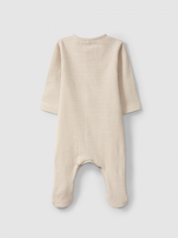 Babygrow, collarless, printed organic cotton
