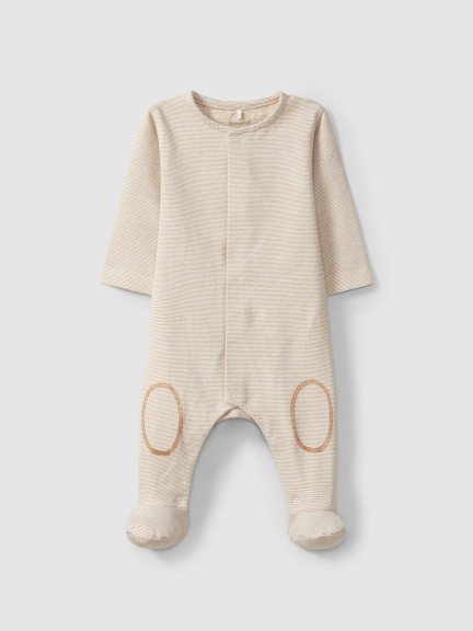 Babygrow, collarless, printed organic cotton