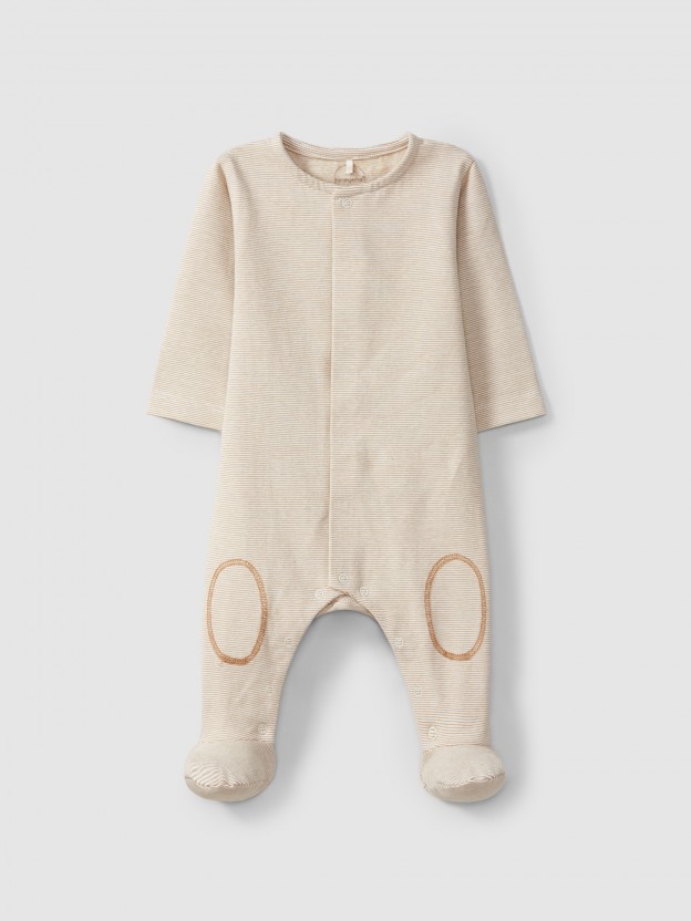 Babygrow, collarless, printed organic cotton