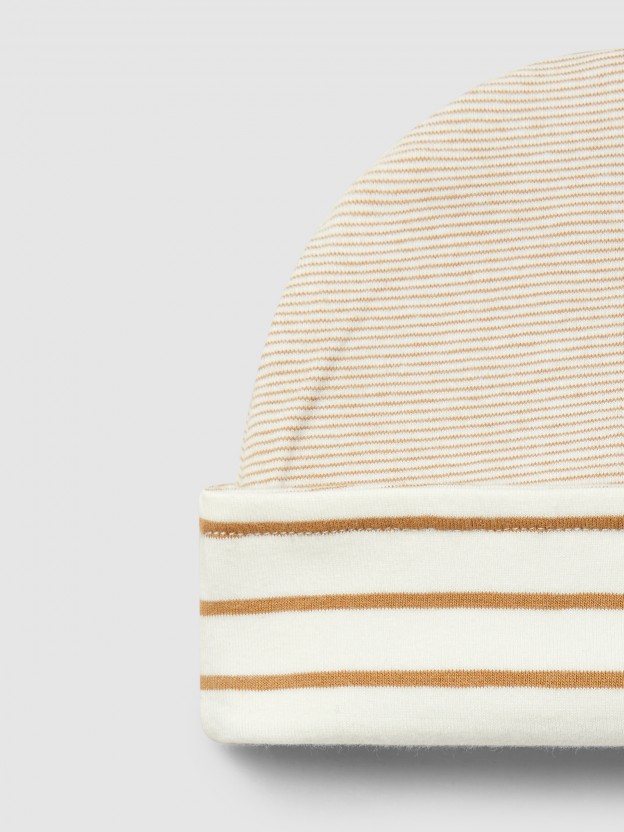 Organic cotton reversible beanie