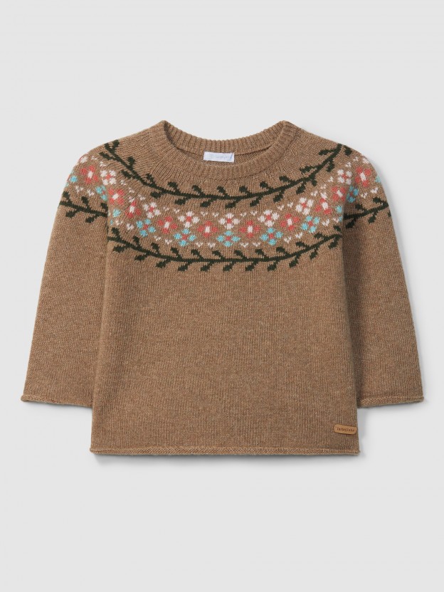 Pull jacquard tricot