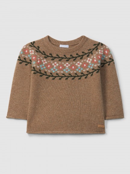 Pull jacquard tricot