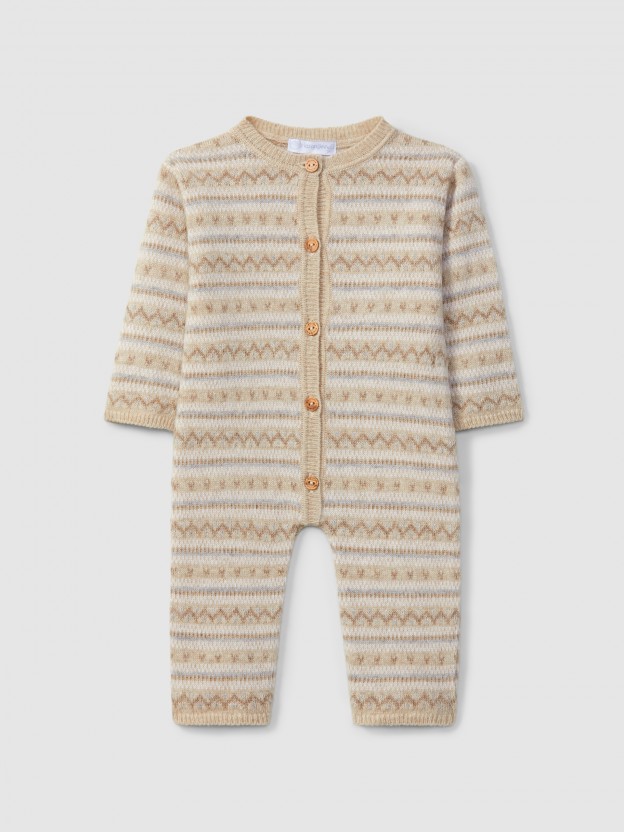 Macaco tricotado com jacquard