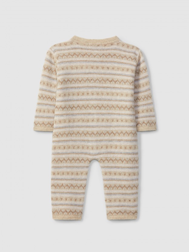 Macaco tricotado com jacquard