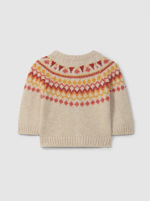 Gilet tricot avec jacquard