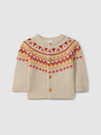 Gilet tricot avec jacquard
