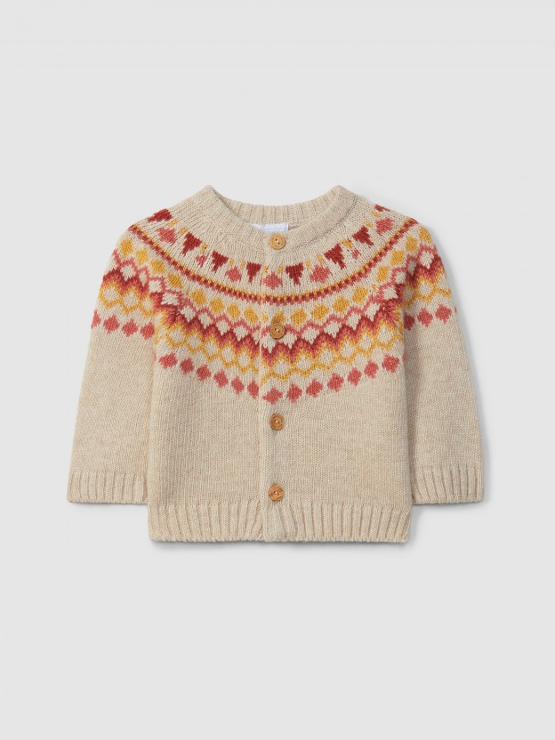 Gilet tricot avec jacquard