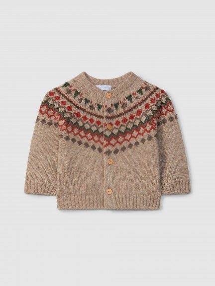 Abrigo tricotado con jacquard